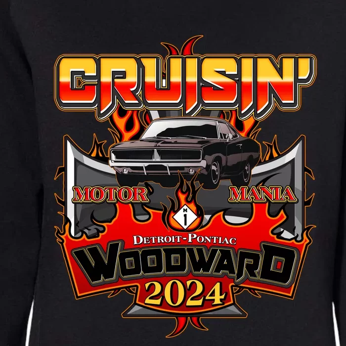 Motor Mania Cruisin Woodward 2024 Detroit To Pontiac Muscle Car Womens California Wash Sweatshirt