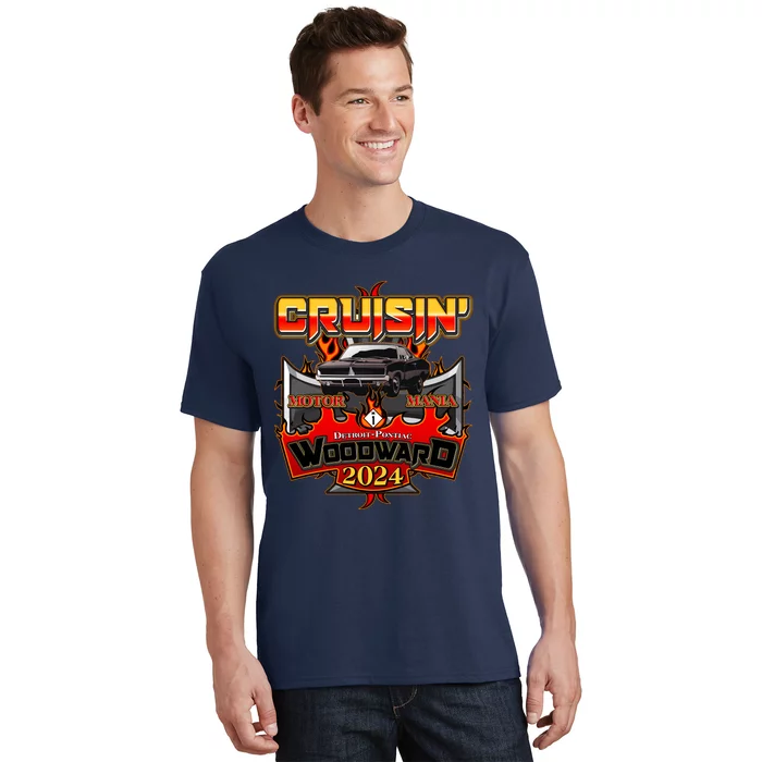 Motor Mania Cruisin Woodward 2024 Detroit To Pontiac Muscle Car T-Shirt