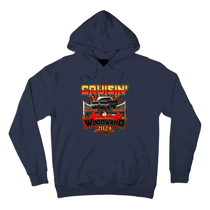 Motor Mania Cruisin Woodward 2024 Detroit To Pontiac Muscle Car Tall Hoodie