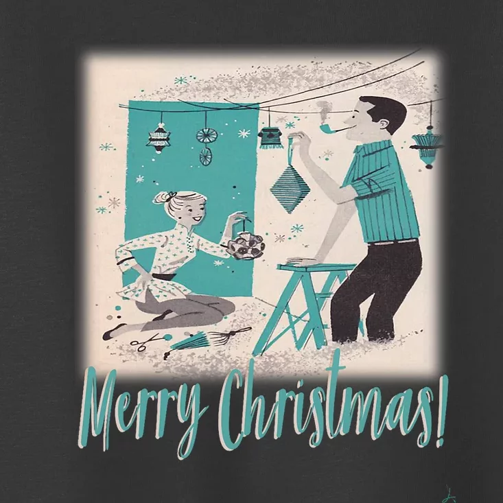 Mcm Mid Century Modern Christmas Retro 50S Couple Merry Toddler T-Shirt