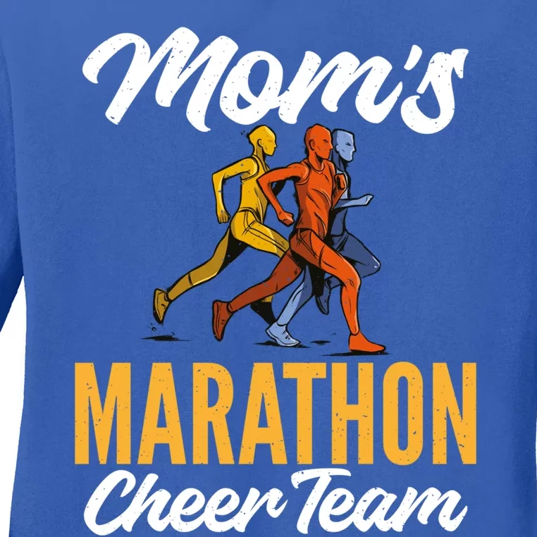 Moms Marathon Cheer Team Marathon Marathoner Moms Gift Ladies Long Sleeve Shirt