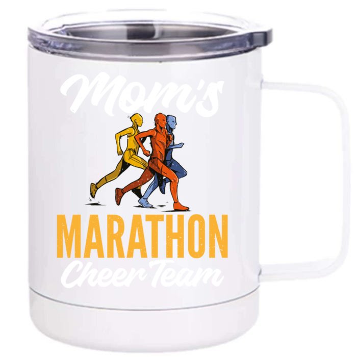 Moms Marathon Cheer Team Marathon Marathoner Moms Gift Front & Back 12oz Stainless Steel Tumbler Cup