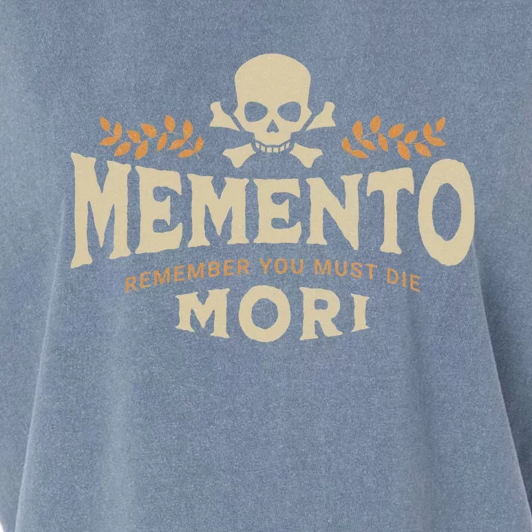 Memento Mori Catholic Design Meaning Traditional Latin Skull Garment-Dyed Women's Muscle Tee