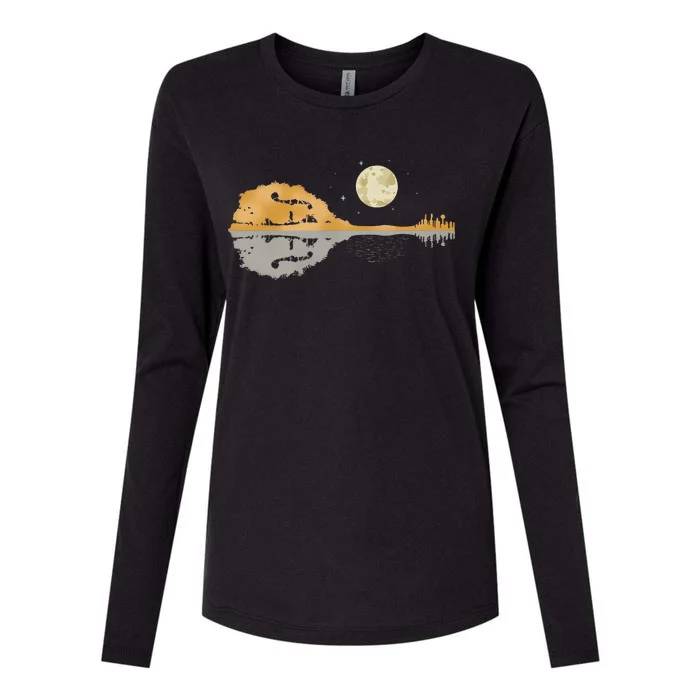 Mandolin Men Country Music Moon Bluegrass Womens Cotton Relaxed Long Sleeve T-Shirt