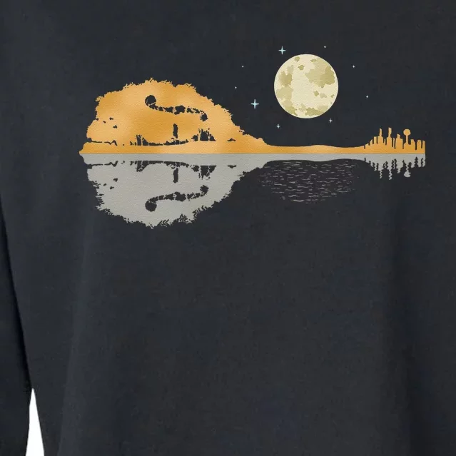 Mandolin Men Country Music Moon Bluegrass Cropped Pullover Crew