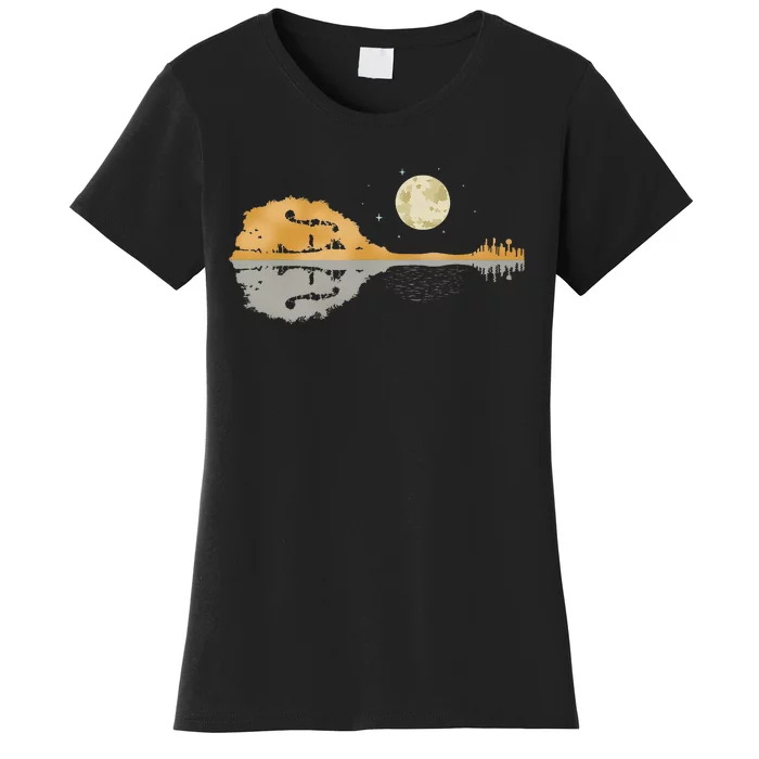 Mandolin Men Country Music Moon Bluegrass Women's T-Shirt