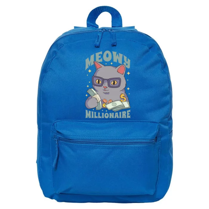 Meowy Millionaire Cat Gift 16 in Basic Backpack