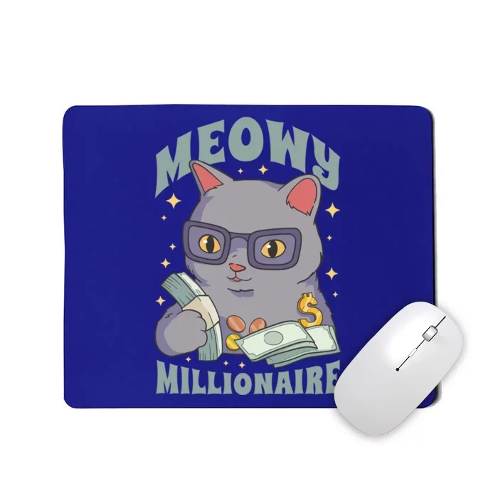 Meowy Millionaire Cat Gift Mousepad