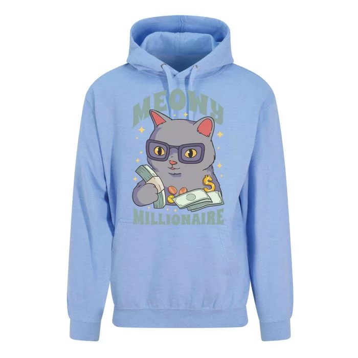 Meowy Millionaire Cat Gift Unisex Surf Hoodie