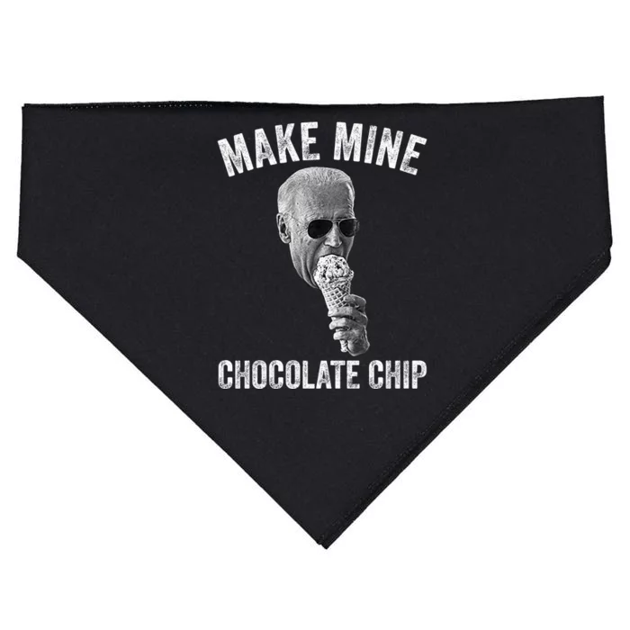 MAKE MINE CHOCOLATE CHIP Funny Joe Biden Ice Cream USA-Made Doggie Bandana