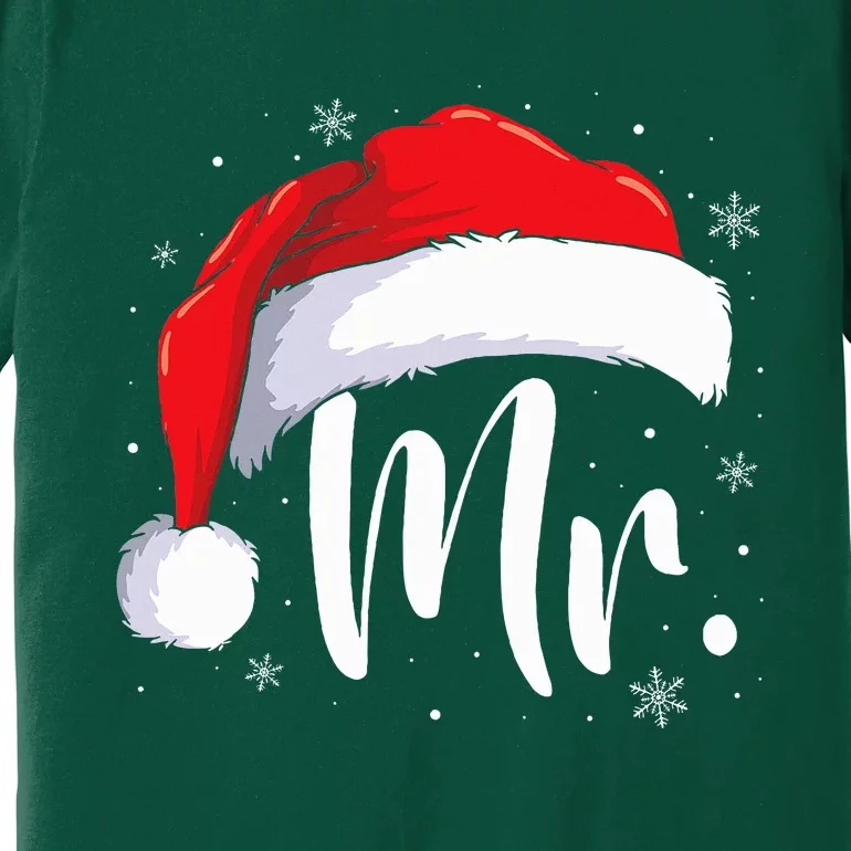 Mr Mrs Claus Christmas Couples Matching His And Her Pajamas Premium T-Shirt