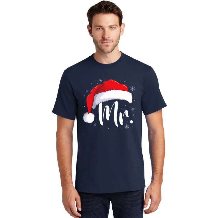 Mr Mrs Claus Christmas Couples Matching His And Her Pajamas Tall T-Shirt