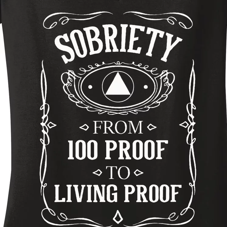 Miracle Milestone Celebrating Sobriety with Living Proof Women's V-Neck T-Shirt