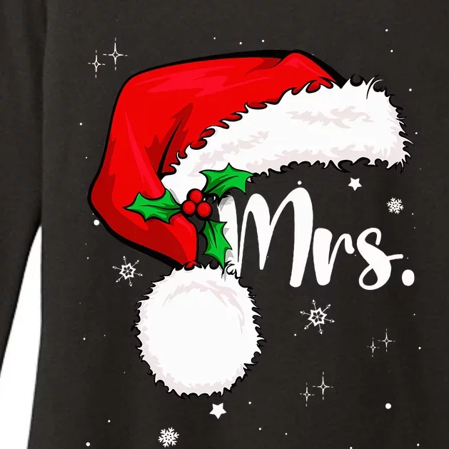 Mr Mrs Claus Christmas Couples Matching His And Her Pajamas Womens CVC Long Sleeve Shirt