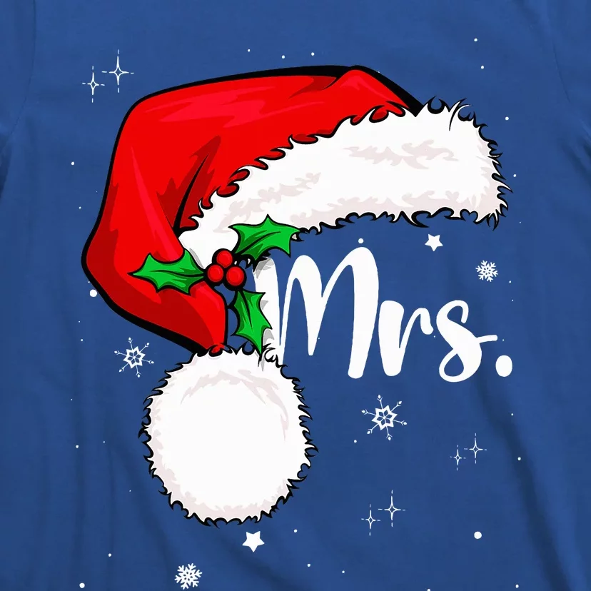 Mr Mrs Claus Christmas Couples Matching His And Her Pajamas T-Shirt