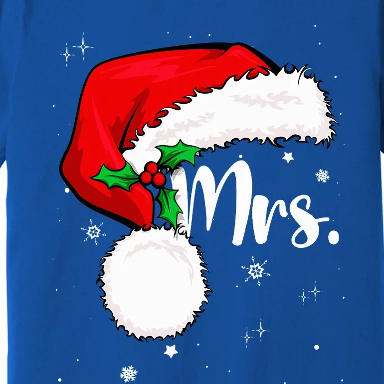 Mr Mrs Claus Christmas Couples Matching His And Her Pajamas Premium T-Shirt