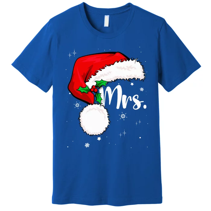 Mr Mrs Claus Christmas Couples Matching His And Her Pajamas Premium T-Shirt