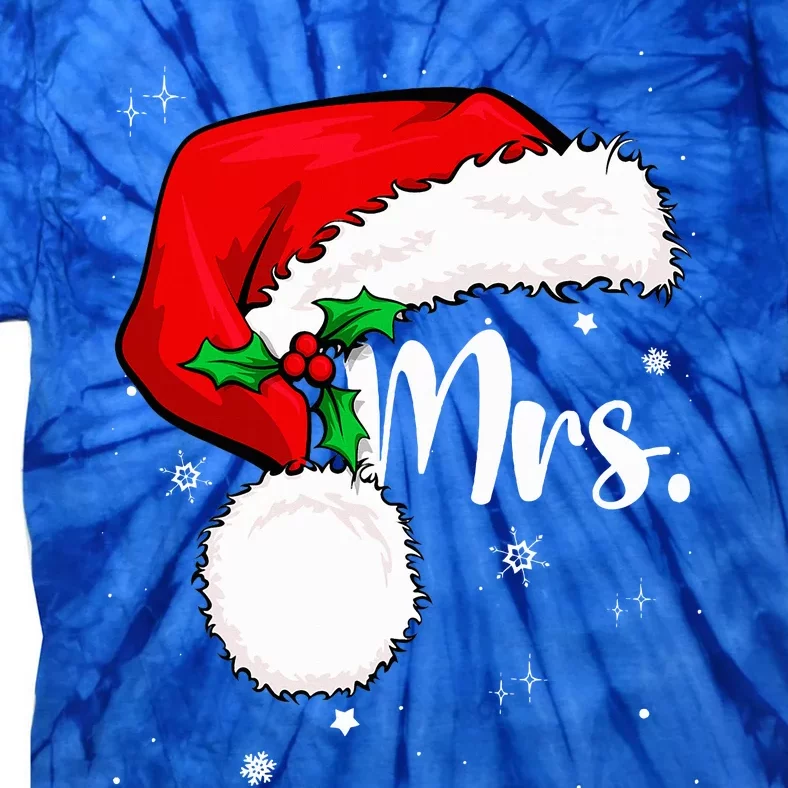 Mr Mrs Claus Christmas Couples Matching His And Her Pajamas Tie-Dye T-Shirt