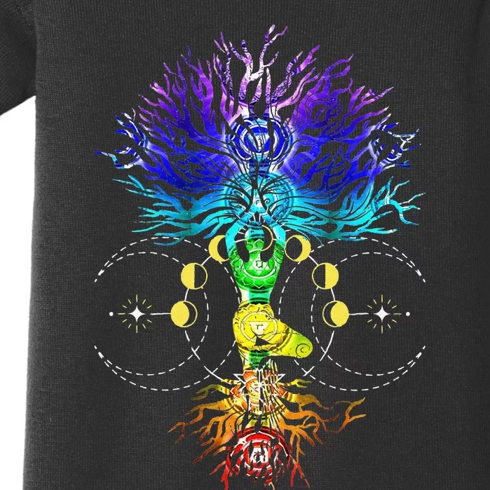 Mandala Moon Chakra Tree of Life Baby Bodysuit