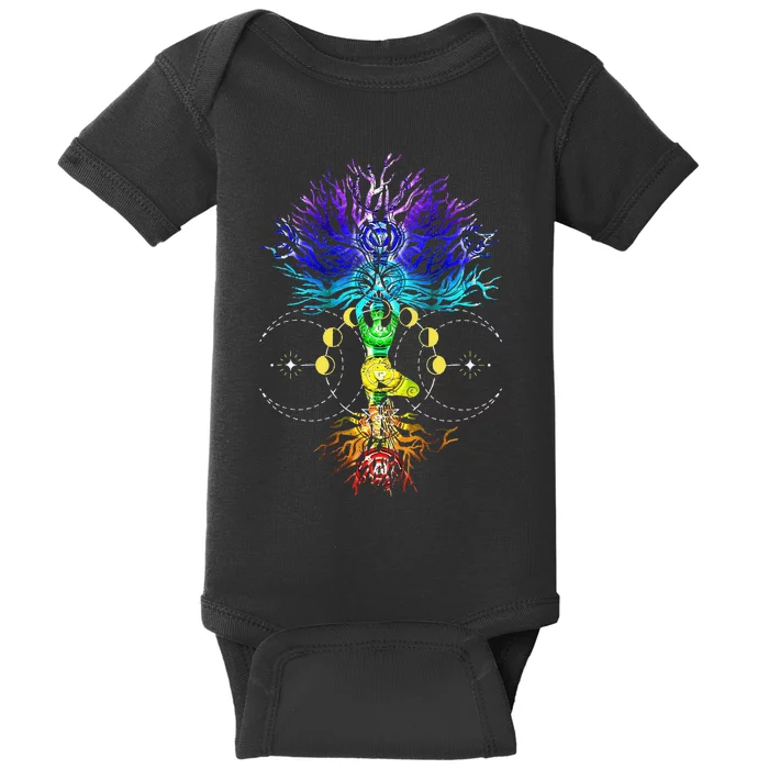 Mandala Moon Chakra Tree of Life Baby Bodysuit