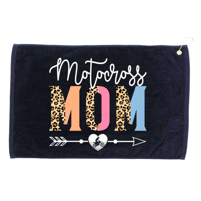 Motocross Mom Cute Motocross Game Mother's Day Leopard Gift Grommeted Golf Towel