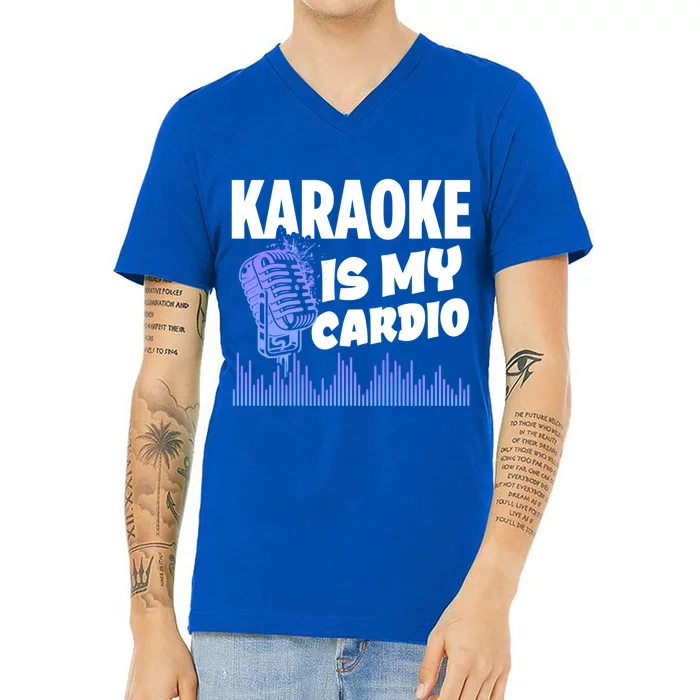 Music My Cardio Is Perfect For Karaoke Singers Music Lovers Gift V-Neck T-Shirt