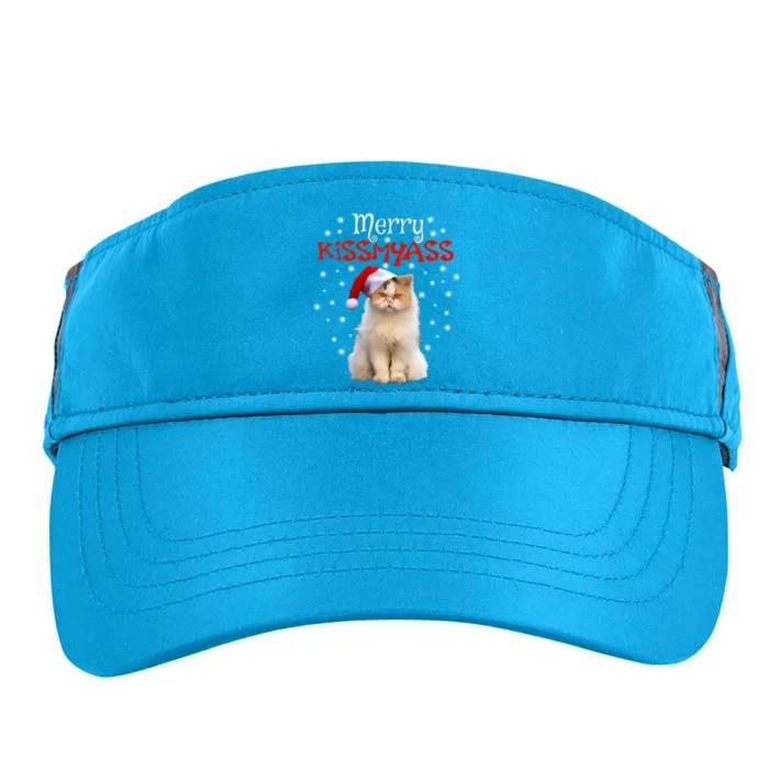 Merry Myass Cagift Cute Cat With Christmas Santa Hat Gift Adult Drive Performance Visor