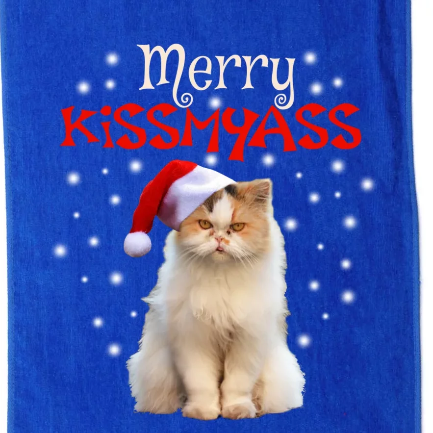 Merry Myass Cagift Cute Cat With Christmas Santa Hat Gift Platinum Collection Golf Towel