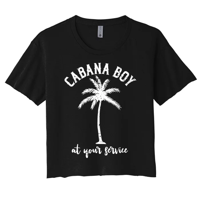 Mens Minimalist Cabana Boy Beach Bartender Summer Pool Party Great Gift Women's Crop Top Tee