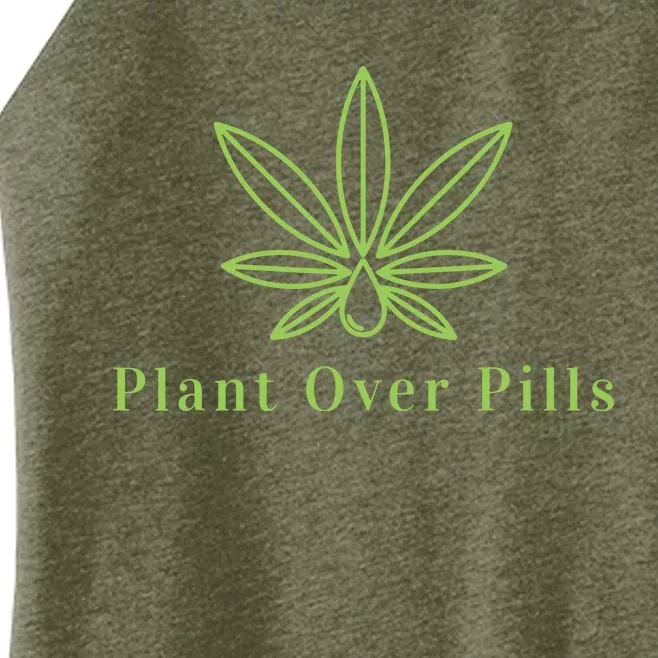 Medical Marijuana Cannabis Plant Over Pills Graphic Women’s Perfect Tri Rocker Tank