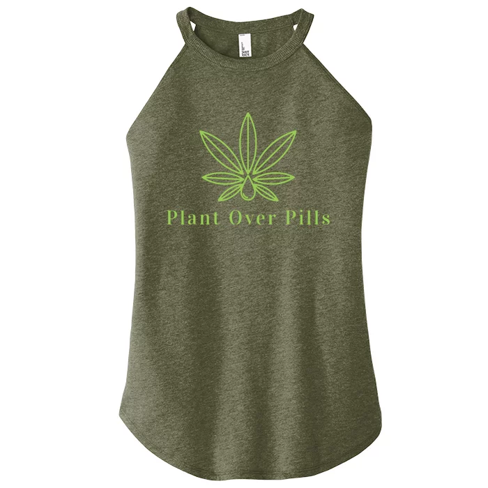 Medical Marijuana Cannabis Plant Over Pills Graphic Women’s Perfect Tri Rocker Tank