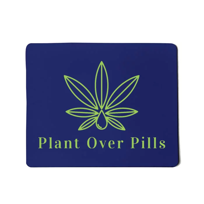 Medical Marijuana Cannabis Plant Over Pills Graphic Mousepad