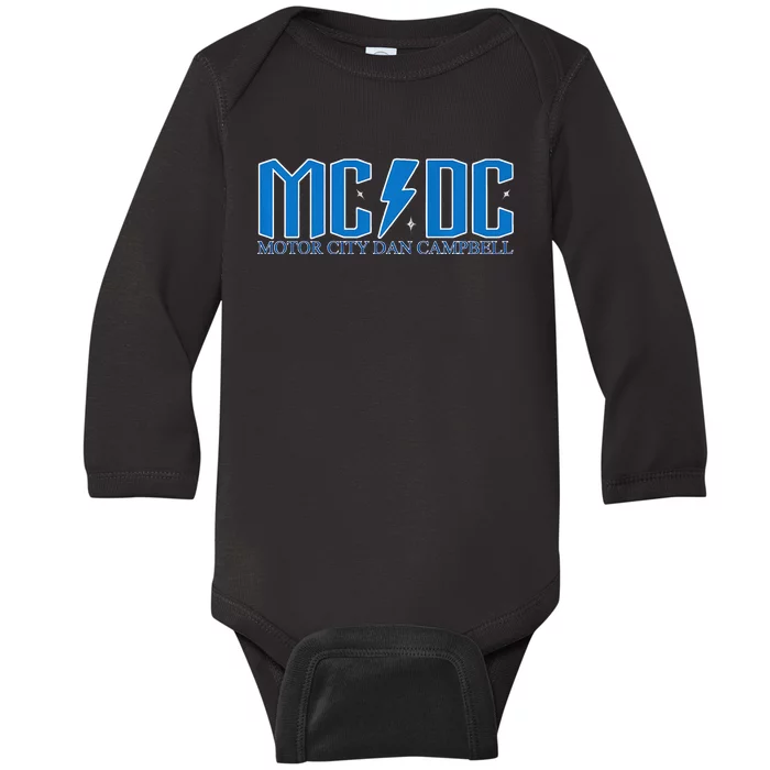 MCDC Motor City Dan Campbell Funny Football Baby Long Sleeve Bodysuit