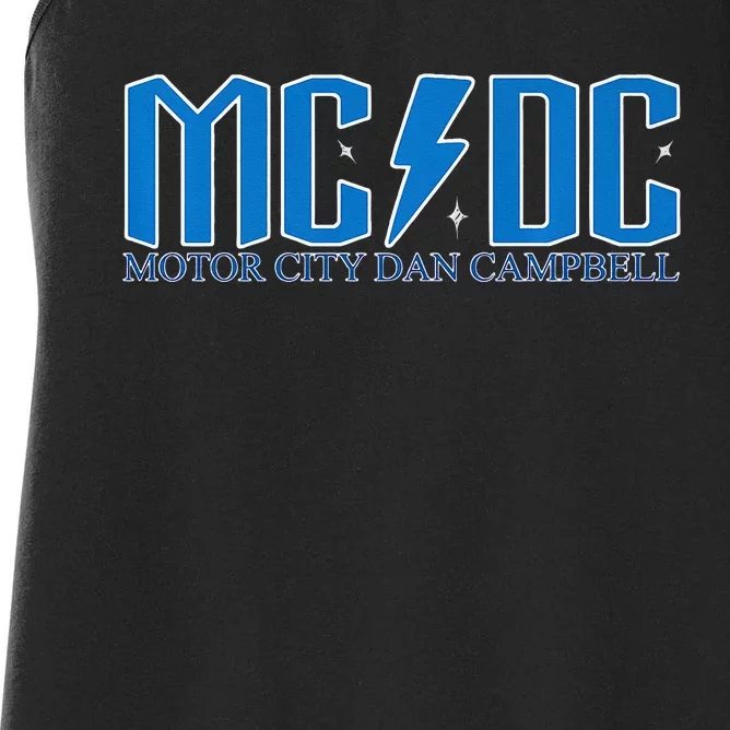 MCDC Motor City Dan Campbell Funny Football Women's Racerback Tank