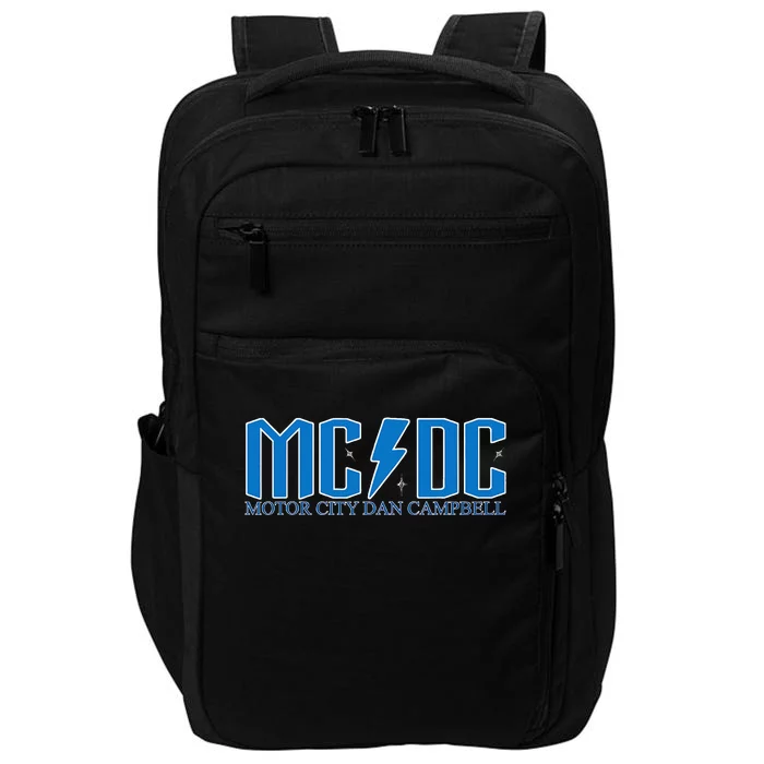 MCDC Motor City Dan Campbell blue Football Coach sports Impact Tech Backpack