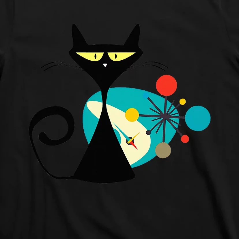 Midcentury Mid Century Cat Retro Atomic Age Space Modern T-Shirt