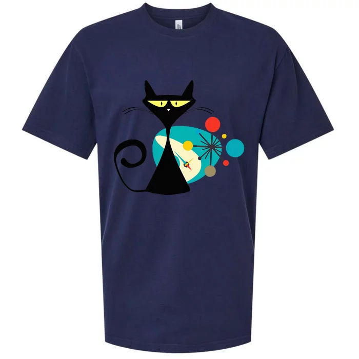 Midcentury Mid Century Cat Retro Atomic Age Space Modern Sueded Cloud Jersey T-Shirt