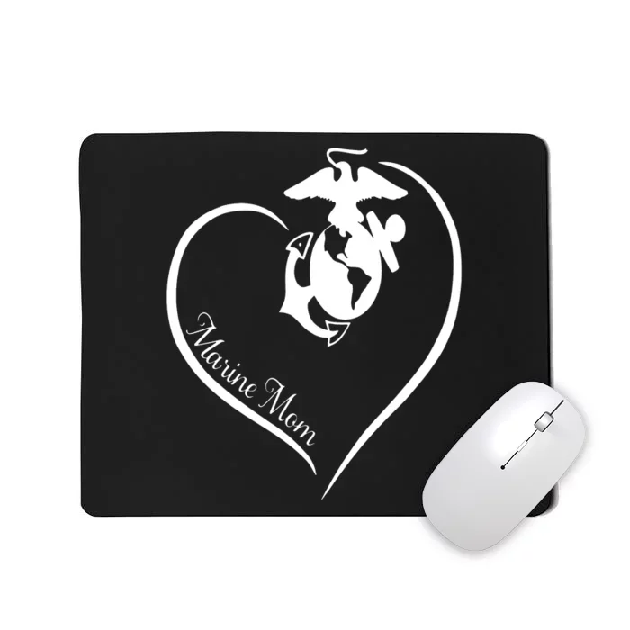 MARINE MOM CURVE HEART Mousepad