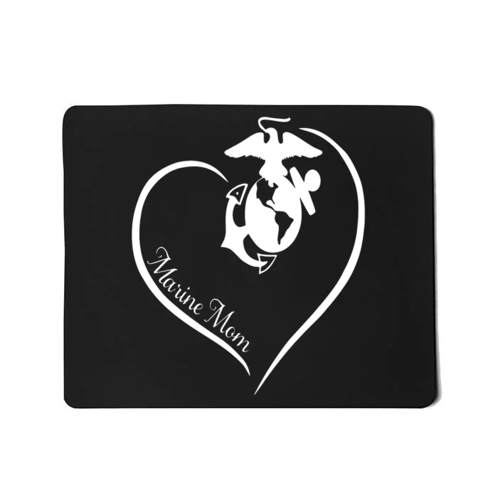 MARINE MOM CURVE HEART Mousepad