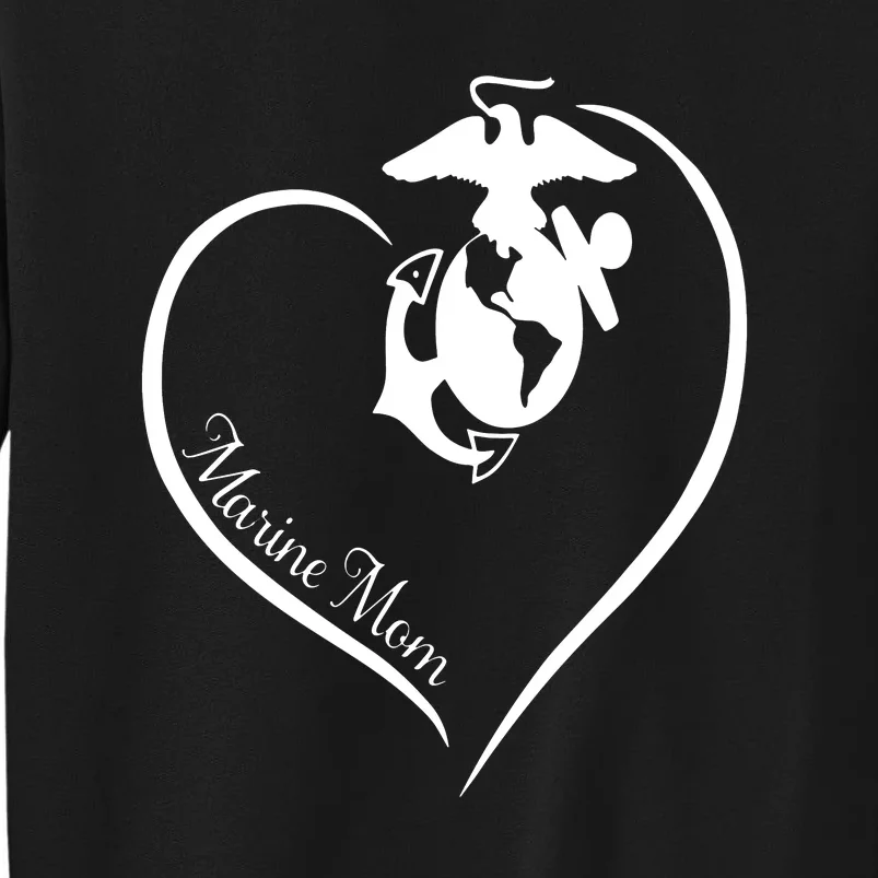 MARINE MOM CURVE HEART Tall Sweatshirt