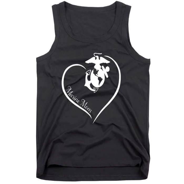 MARINE MOM CURVE HEART Tank Top