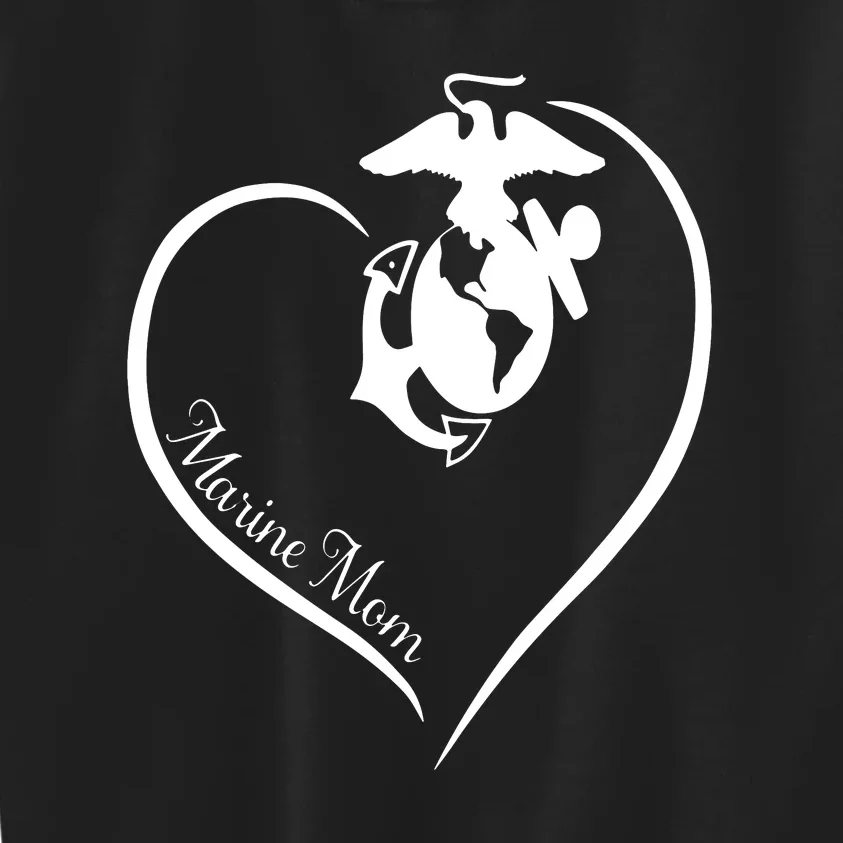 MARINE MOM CURVE HEART Kids Sweatshirt