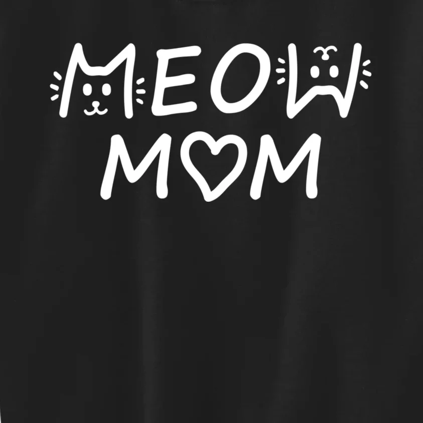 Meow Mom Cat Lady Cat Lovers Kids Sweatshirt