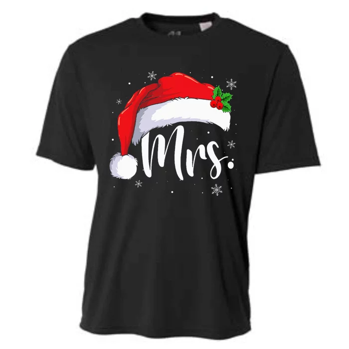 Mr Mrs Claus Xmas Couples Matching His And Her Pajamas Cooling Performance Crew T-Shirt