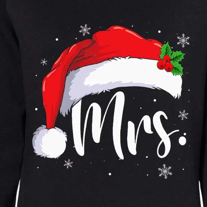 Mr Mrs Claus Xmas Couples Matching His And Her Pajamas Womens California Wash Sweatshirt