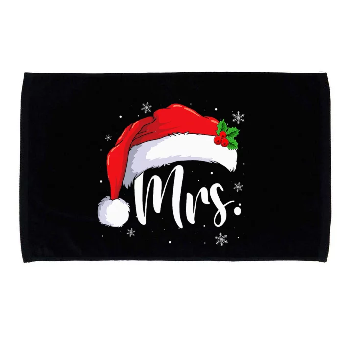 Mr Mrs Claus Xmas Couples Matching His And Her Pajamas Microfiber Hand Towel