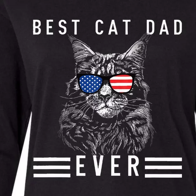 Meow Maine Coon Cat Best Cat Dad Ever Womens Cotton Relaxed Long Sleeve T-Shirt