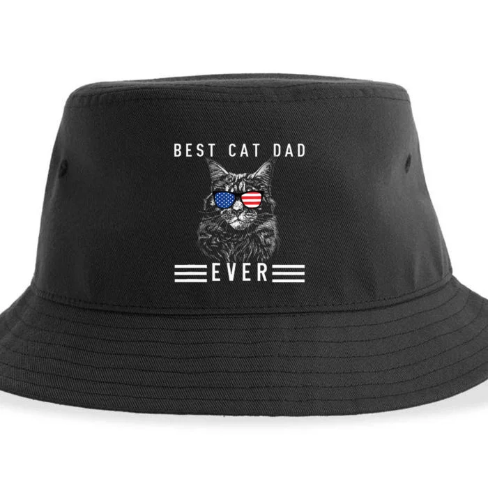 Meow Maine Coon Cat Best Cat Dad Ever Sustainable Bucket Hat