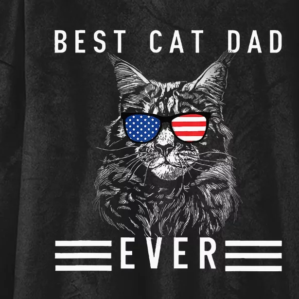 Meow Maine Coon Cat Best Cat Dad Ever Hooded Wearable Blanket