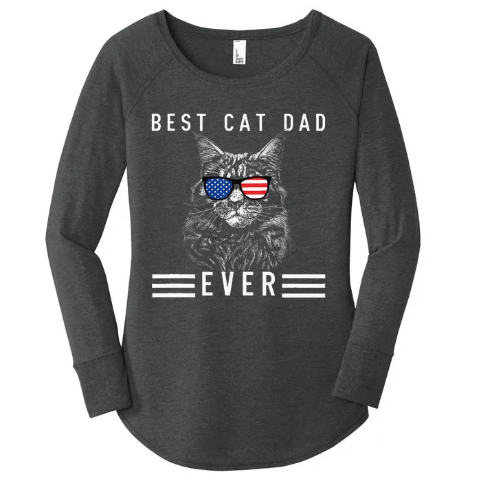 Meow Maine Coon Cat Best Cat Dad Ever Women's Perfect Tri Tunic Long Sleeve Shirt